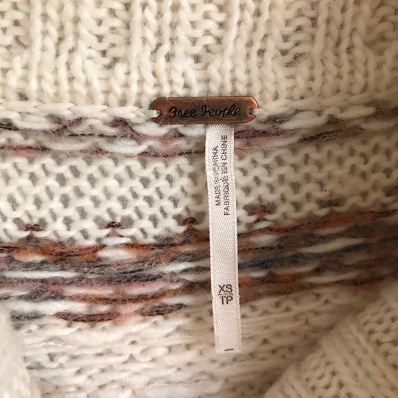 FREE PEOPLE Snow Bunny Fair Isle Sweater Ivory XS - Picture 6 of 7